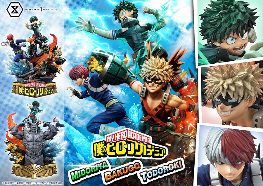 My Hero Academia: Midoriya, Bakugo & Todoroki Diorama Statue (Prime 1 Studio) – 68 cm