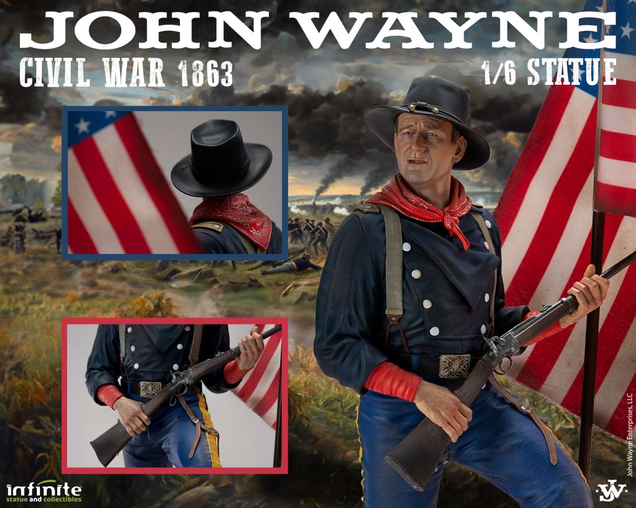 John Wayne Civil War 1863 – 1/6 Resin Statue