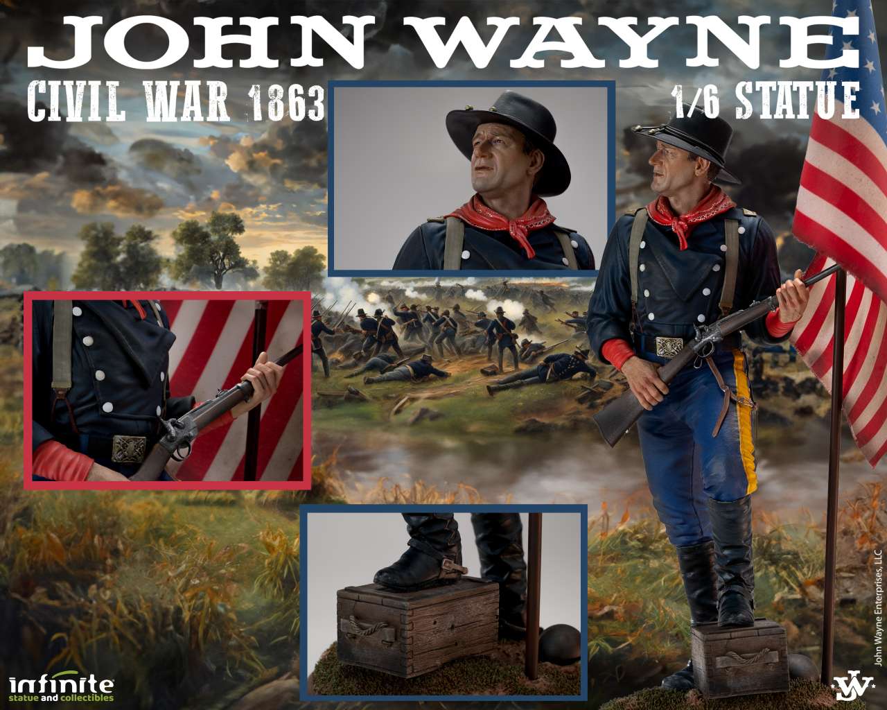 John Wayne Civil War 1863 – 1/6 Resin Statue