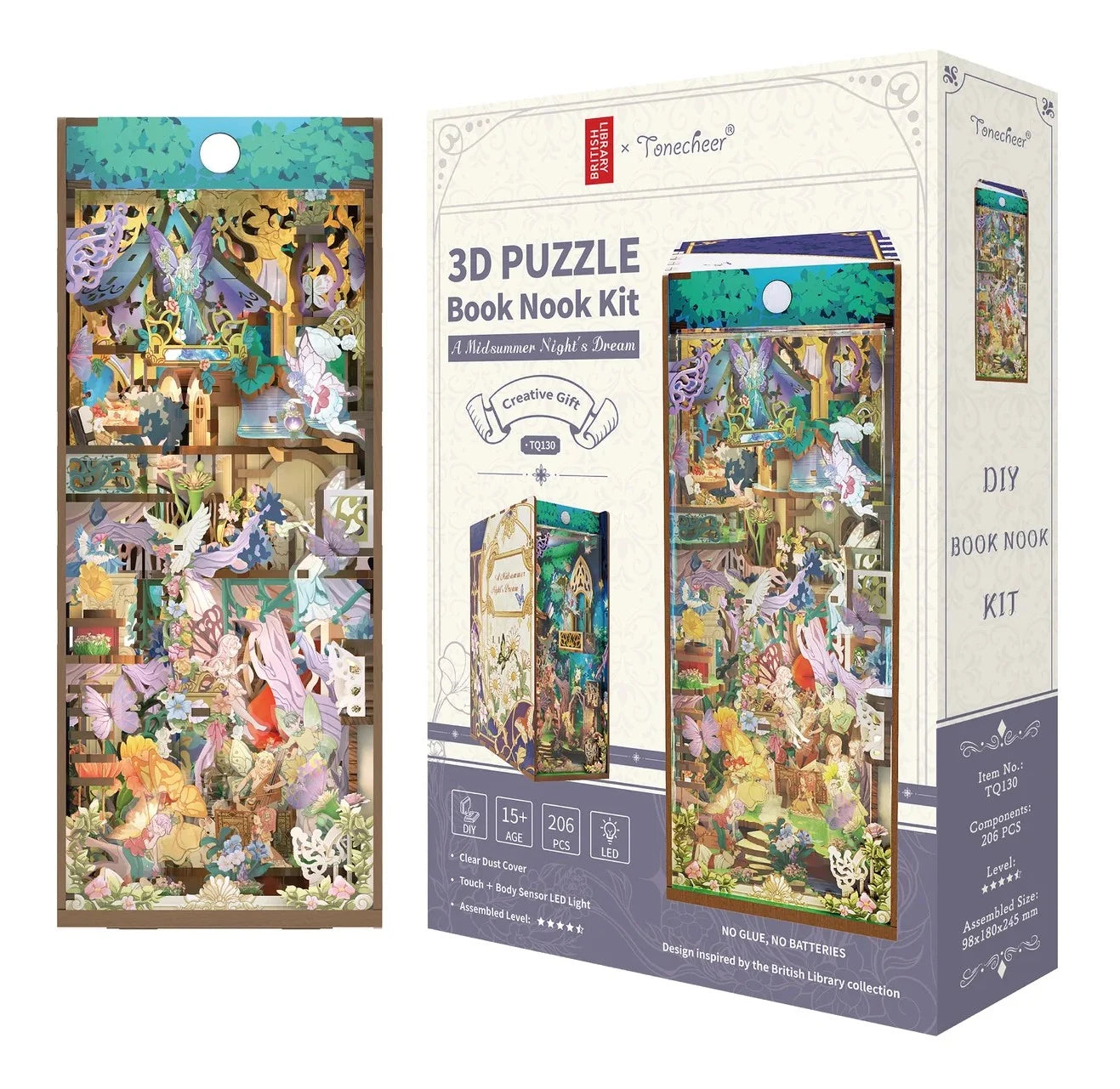 Book Nook Kit – DIY „A Midsummer Night’s Dream“ mit LED-Beleuchtung (206 Teile)