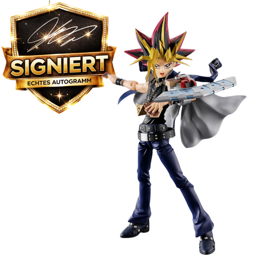 Yu-Gi-Oh! S.H.Figuarts Actionfigur Yami Yugi 16 cm – Signierte Verpackung (DE Synchronsprecher Konrad Bösherz)