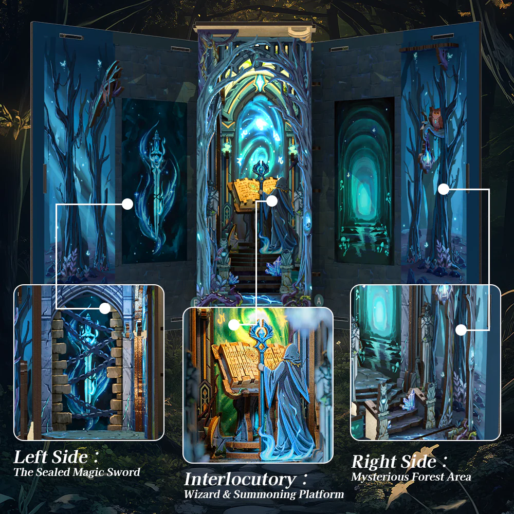 Book Nook Kit – DIY „The Gate of Wonderland“ mit LED-Beleuchtung (107 Teile)