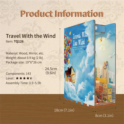 Book Nook Kit – DIY „Travel with the Wind“ mit LED-Beleuchtung (143 Teile)