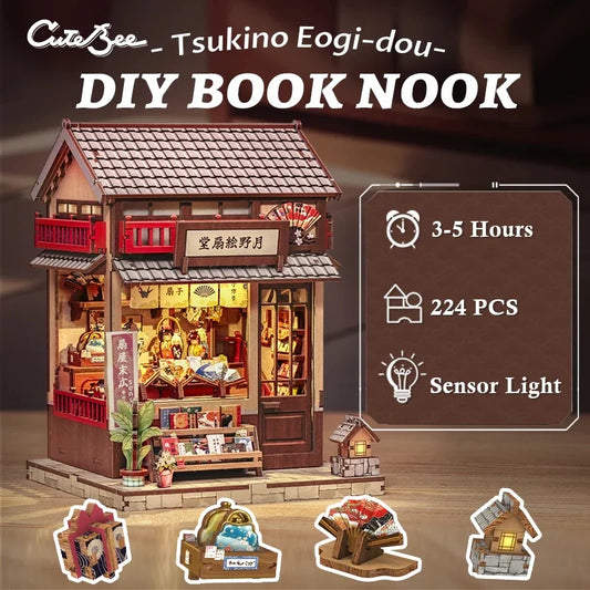 Miniature House – DIY „Tsukino Eogi-Dou“ mit LED-Beleuchtung (224 Teile)